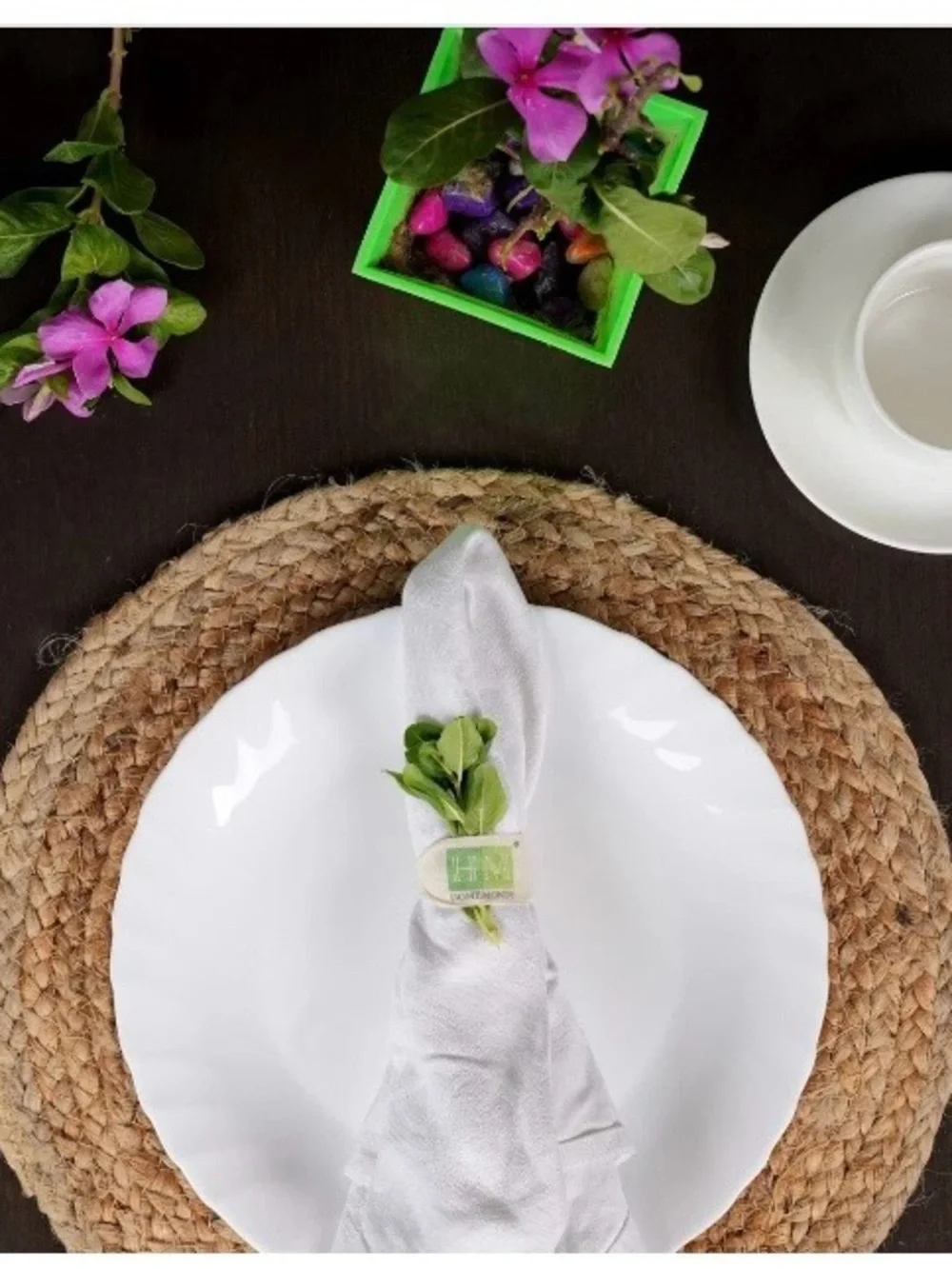 Natural Jute Placemats Seagrass Round Set 6 Neutral Tan Spiraled Braided Mats
